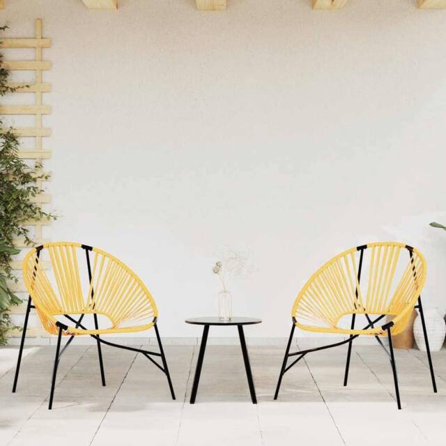 Berkfield Home Beautiful Garden Egg Chair Black & Yellow Poly Rattan - image 1