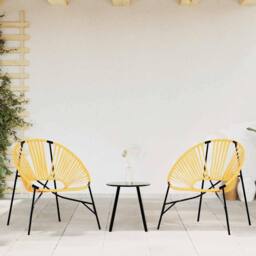Berkfield Home Beautiful Garden Egg Chair Black & Yellow Poly Rattan - thumbnail 1