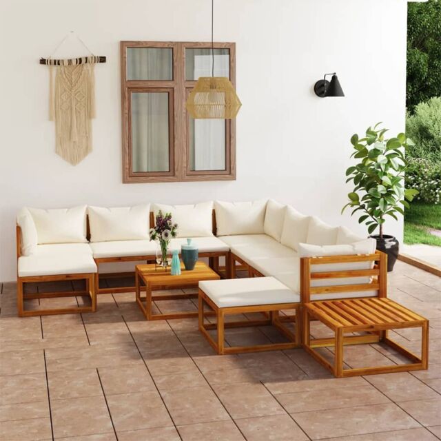 Berkfield Home 12 Piece Garden Lounge Set with Cushions Solid Wood Acacia (UK/IE/FI/NO only) in Brown - image 1