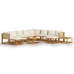Berkfield Home 12 Piece Garden Lounge Set with Cushions Solid Wood Acacia (UK/IE/FI/NO only) in Brown - thumbnail 2