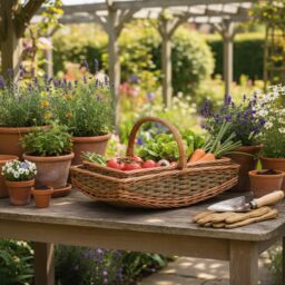 Red Hamper Wicker Set of 2 Boat Garden Trugs in Brown - thumbnail 2