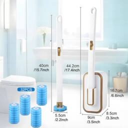 Ventryn Toilet Bowl Cleaning System with Disposable Toilet Brush Kit in White - thumbnail 2