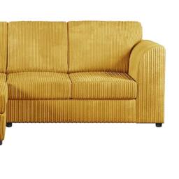 Furniture 786 Hannah Jumbo Cord Full Back 4 Seater Left Hand Facing Corner Sofa in Mustard - thumbnail 4