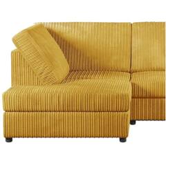 Furniture 786 Hannah Jumbo Cord Full Back 4 Seater Left Hand Facing Corner Sofa in Mustard - thumbnail 3