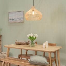 ValueLights Natural Rattan Easy Fit Pendant Light Shade - Size: 18 inches