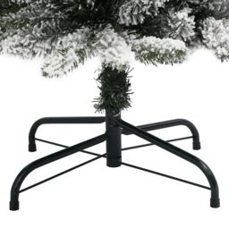 Berkfield Home Artificial Slim Christmas Tree with Flocked Snow 150 cm PVC&PE in White - thumbnail 6