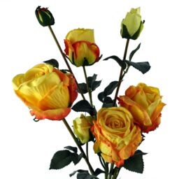 Leaf 6 x 60cm Yellow Rose Artificial Flower Sprays - 24 Flowers 18 Buds - Size: 6 x 60 cm - thumbnail 3