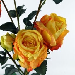 Leaf 6 x 60cm Yellow Rose Artificial Flower Sprays - 24 Flowers 18 Buds - Size: 6 x 60 cm - thumbnail 5