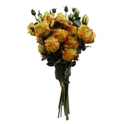 Leaf 6 x 60cm Yellow Rose Artificial Flower Sprays - 24 Flowers 18 Buds - Size: 6 x 60 cm - thumbnail 1