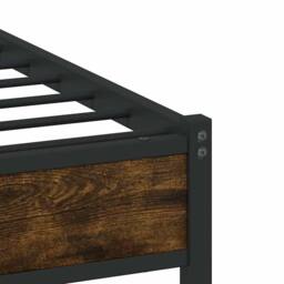 Berkfield Home Metal Bed Frame without Mattress Smoked Oak 120x200 cm in Brown - Size: Small Double - thumbnail 8