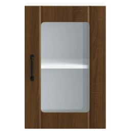 Berkfield Home Kitchen Wall Cabinet with Glass Door Lucca Brown Oak - thumbnail 5