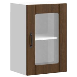 Berkfield Home Kitchen Wall Cabinet with Glass Door Lucca Brown Oak - thumbnail 2