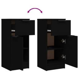Berkfield Home Sideboard Black 30x30x70 cm Engineered Wood - Size: 30 x 30 x 70 cm - thumbnail 9
