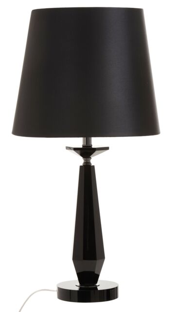 Orsina Black Crystal Table Lamp With Metal Base, Round Shade Bedside Light, Distinctive Decorative Accent Lighting - image 1