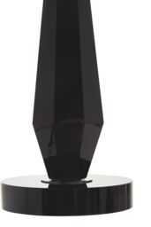 Orsina Black Crystal Table Lamp With Metal Base, Round Shade Bedside Light, Distinctive Decorative Accent Lighting - thumbnail 3