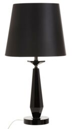Orsina Black Crystal Table Lamp With Metal Base, Round Shade Bedside Light, Distinctive Decorative Accent Lighting - thumbnail 1