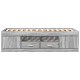 Berkfield Home Daybed with Drawers without Mattress Grey Sonoma 90x200 cm - thumbnail 4