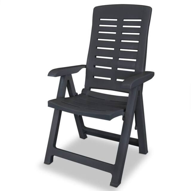Berkfield Home Reclining Garden Chairs 6 pcs Plastic Anthracite in Black - image 1