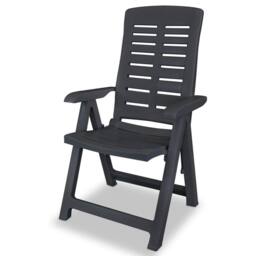 Berkfield Home Reclining Garden Chairs 6 pcs Plastic Anthracite in Black
