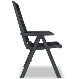 Berkfield Home Reclining Garden Chairs 6 pcs Plastic Anthracite in Black - thumbnail 5