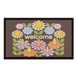 Artsy Mats Elizabeth Olwen Welcome Floral Indoor/Outdoor Doormat (70x40cm) in Brown - Size: 40 cm x 70 cm - thumbnail 2