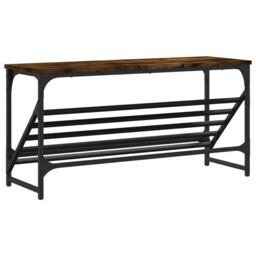 Berkfield Home Shoe Rack Smoked Oak 90x30x45 cm Engineered Wood in Brown - Size: 90 x 30 x 45 cm - thumbnail 6