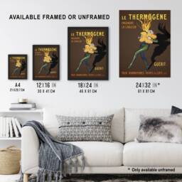 "Artery8 Le Thermogene French Advert Vintage Wall Art Print Cappiello in Brown - Size: W12"" x H16""" - thumbnail 3