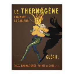 "Artery8 Le Thermogene French Advert Vintage Wall Art Print Cappiello in Brown - Size: W12"" x H16""" - thumbnail 1