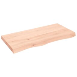 Berkfield Home Table Top 100x50x(2-6) cm Untreated Solid Wood Oak in Brown - thumbnail 2