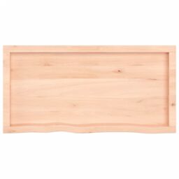 Berkfield Home Table Top 100x50x(2-6) cm Untreated Solid Wood Oak in Brown - thumbnail 4