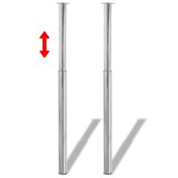 Berkfield Home 2 Telescopic Table Legs Chrome 710 mm-1100 mm in Silver - thumbnail 1