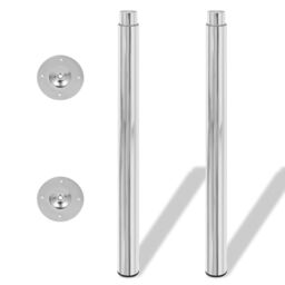 Berkfield Home 2 Telescopic Table Legs Chrome 710 mm-1100 mm in Silver - thumbnail 3