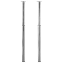 Berkfield Home 2 Telescopic Table Legs Chrome 710 mm-1100 mm in Silver - thumbnail 2