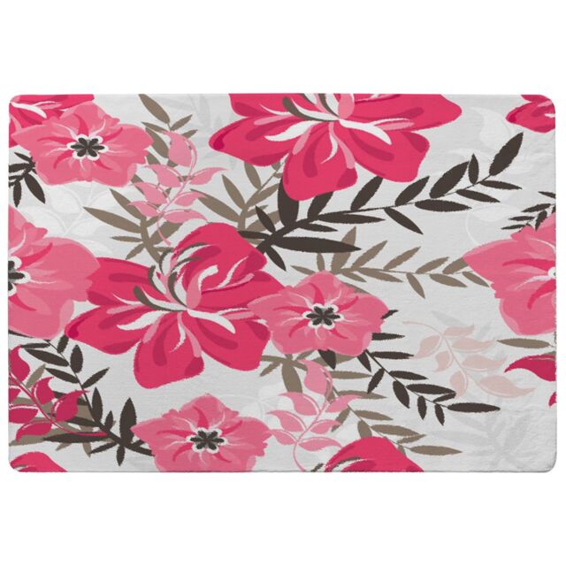 Benjamin Tate Design Red & Pink Floral Rug in Natural - Size: Large - image 1