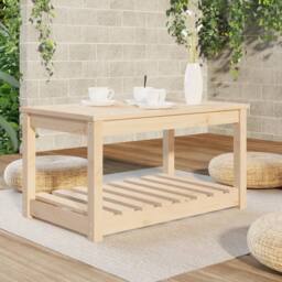Berkfield Home Garden Table 82.5x50.5x45 cm Solid Wood Pine in Light Tan