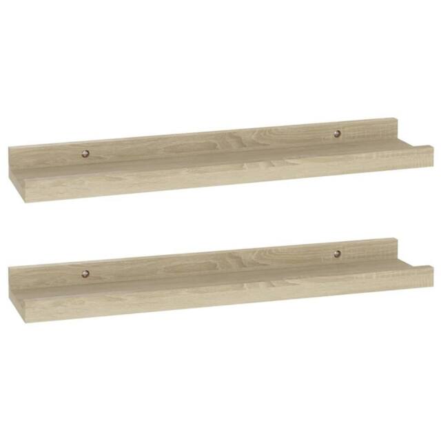 Berkfield Home Wall Shelves 2 pcs Sonoma Oak 40x9x3 cm in Light Tan - Size: 40 x 9 x 3 cm - image 1