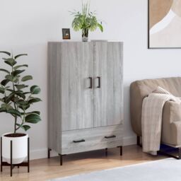 Berkfield Home Highboard Grey Sonoma 69.5x31x115 cm Engineered Wood - thumbnail 1