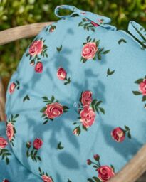 Dibor Set of 2 Blue Rose Round Summer Outdoor Garden Chair Seat Pad Cushions Dia 40cm - Size: 40 cm x 40 cm - thumbnail 3