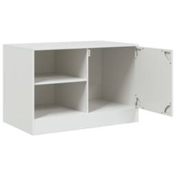 Berkfield Home TV Cabinet White 67x39x44 cm Steel - Size: 67 x 39 x 44 cm - thumbnail 7