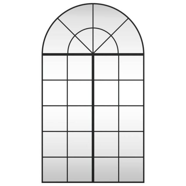 Berkfield Home Wall Mirror Black 80x140 cm Arch Iron - image 1