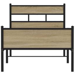 Berkfield Home Bed Frame without Mattress Sonoma Oak 90x190 cm Single Engineered Wood in Brown - thumbnail 4
