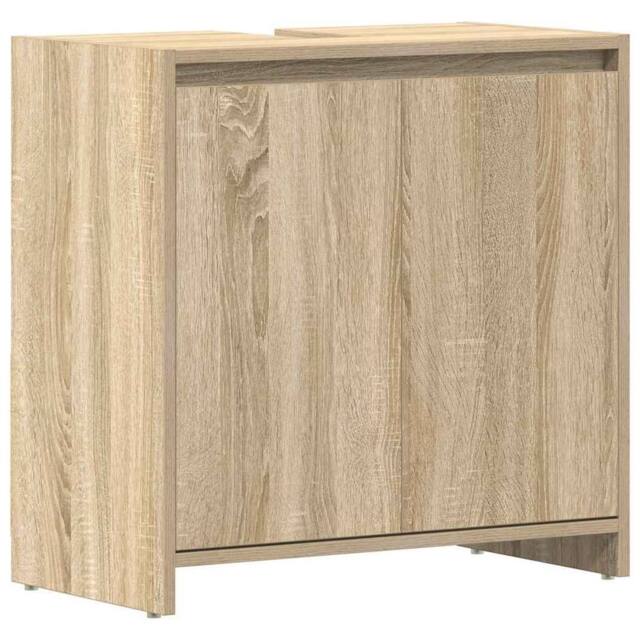 Berkfield Home Bathroom Cabinet Sonoma Oak 60x33x61 cm Engineered Wood in Light Oak - Size: 60 x 33 x 61 cm - image 1