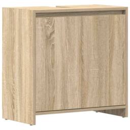 Berkfield Home Bathroom Cabinet Sonoma Oak 60x33x61 cm Engineered Wood in Light Oak - Size: 60 x 33 x 61 cm - thumbnail 1