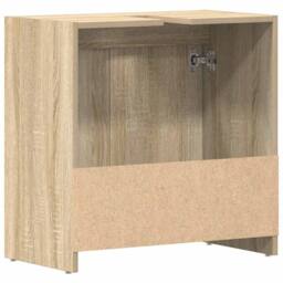 Berkfield Home Bathroom Cabinet Sonoma Oak 60x33x61 cm Engineered Wood in Light Oak - Size: 60 x 33 x 61 cm - thumbnail 8