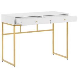 Wyld and Coco Console Table White 2 Drawers 100 x 48 cm with Golden Base - thumbnail 6