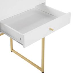 Wyld and Coco Console Table White 2 Drawers 100 x 48 cm with Golden Base - thumbnail 8