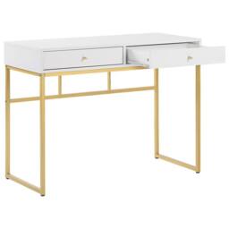 Wyld and Coco Console Table White 2 Drawers 100 x 48 cm with Golden Base - thumbnail 5