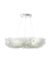 Living and Home Chic Feather 6-Light Chandelier Pendant Light in White - thumbnail 4