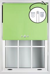 Furnished Lime Green Blackout Roller Blind with Triple Diamond Eyelets & Metal Fittings - Size: 140 cm width x 165 cm drop - thumbnail 1