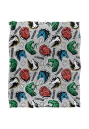 Warner Brothers Harry Potter House Varsity Badges Blanket 152 x 127 cm in White - thumbnail 1